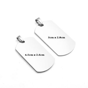 MD080c Mặt dây chuyền inox thẻ bài dog tag quân đội lính có nhận khắc nội dung logo