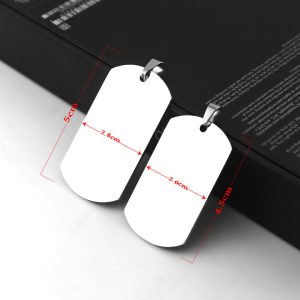 MD080f Mặt dây chuyền inox thẻ bài dog tag quân đội lính có nhận khắc nội dung logo
