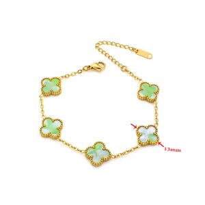 TA186a Lắc tay 5 bông hoa 4 cánh van cleef 13mm