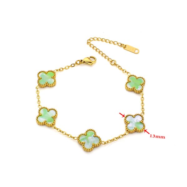 TA186a Lắc tay 5 bông hoa 4 cánh van cleef 13mm