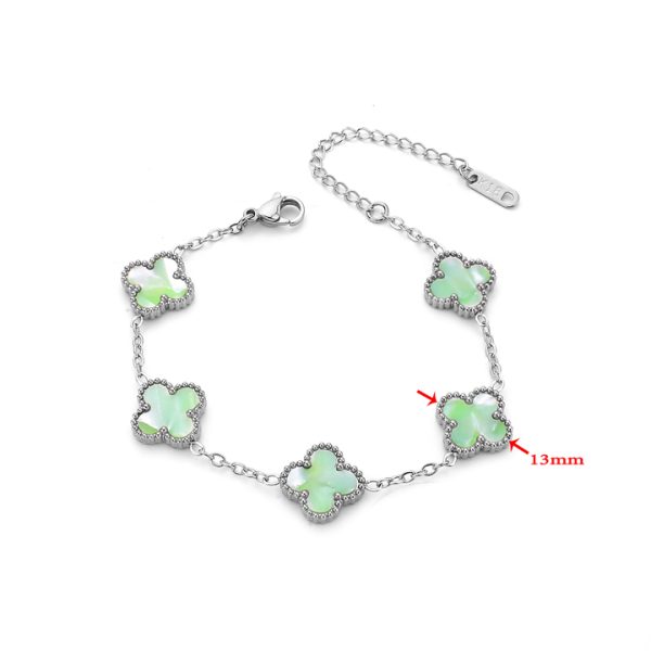 TA186b Lắc tay 5 bông hoa 4 cánh van cleef 13mm