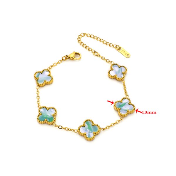 TA221b Lắc tay 5 bông hoa 4 cánh van cleef 13mm