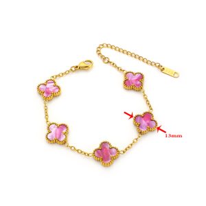 TA227b Lắc tay 5 bông hoa 4 cánh van cleef 13mm
