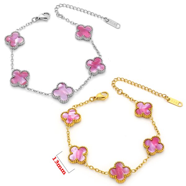 TA227c Lắc tay 5 bông hoa 4 cánh van cleef 13mm