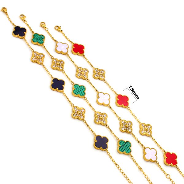 TA270a Lắc tay titan hoa 4 cánh van cleef VCA 15mm