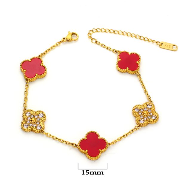 TA270c Lắc tay titan hoa 4 cánh van cleef VCA 15mm