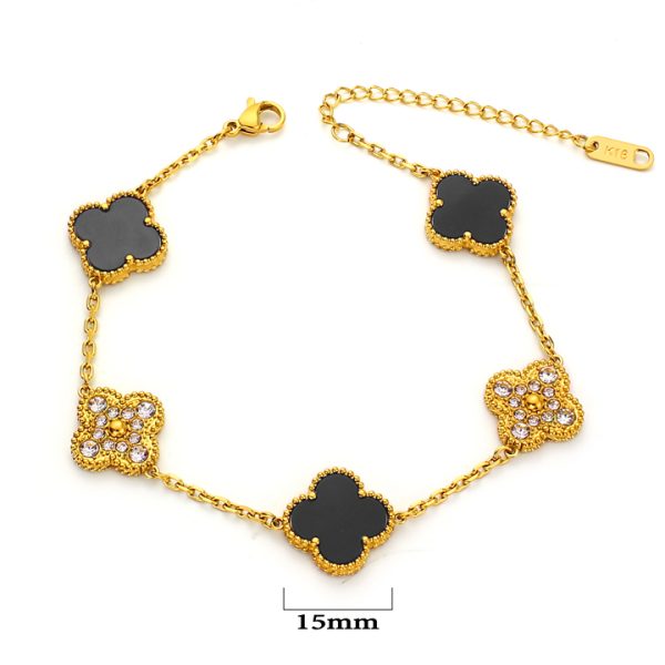 TA270d Lắc tay titan hoa 4 cánh van cleef VCA 15mm