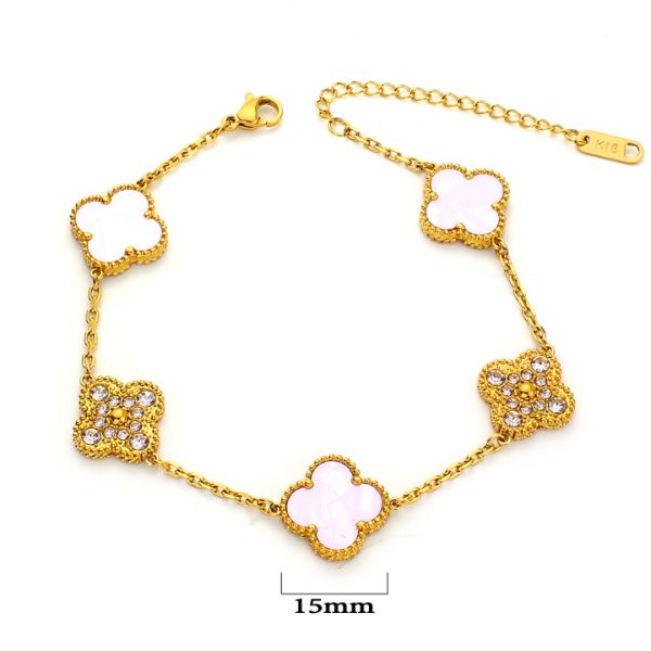 TA270e Lắc tay titan hoa 4 cánh van cleef VCA 15mm
