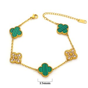 TA270f Lắc tay titan hoa 4 cánh van cleef VCA 15mm