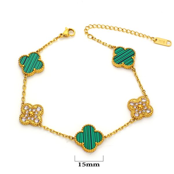 TA270f Lắc tay titan hoa 4 cánh van cleef VCA 15mm