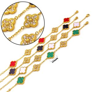 TA270g Lắc tay titan hoa 4 cánh van cleef VCA 15mm