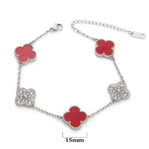 TA272c Lắc tay titan hoa 4 cánh van cleef VCA 15mm