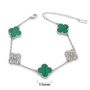 TA272d Lắc tay titan hoa 4 cánh van cleef VCA 15mm