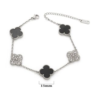 TA272f Lắc tay titan hoa 4 cánh van cleef VCA 15mm