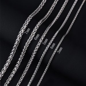 DN193a Dây chuyền nam thép titan không gỉ kiểu dây bông dừa xoắn