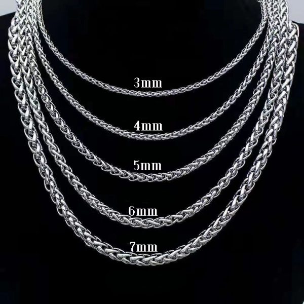 DN193d Dây chuyền nam thép titan không gỉ kiểu dây bông dừa xoắn