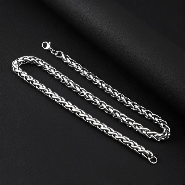 DN193f Dây chuyền nam thép titan không gỉ kiểu dây bông dừa xoắn