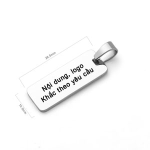 MD084b Mặt dây chuyền inox hình thẻ chữ nhật