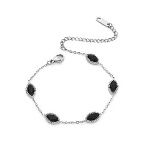 TA211c Lắc tay nữ titan đá zircon mắt ngựa