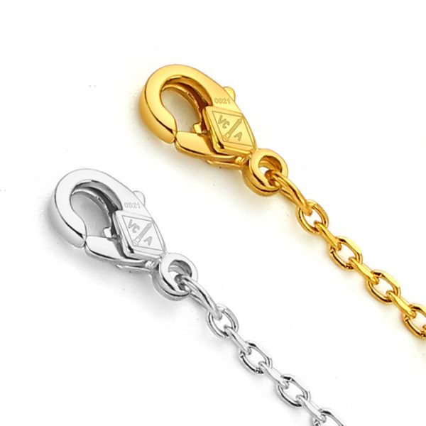 TA230c Lắc tay nữ titan 5 hoa 4 cánh van cleef đính full đá trắng size 11mm