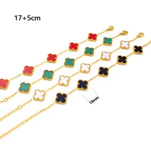 TA311a Lắc tay titan 5 bông hoa van cleef size 13mm