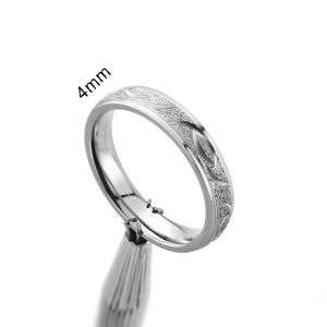 TC322a Nhẫn titan phun cát họa tiết bảng 4mm