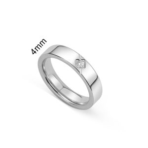 TC323a Nhẫn titan bảng 4mm đính kim