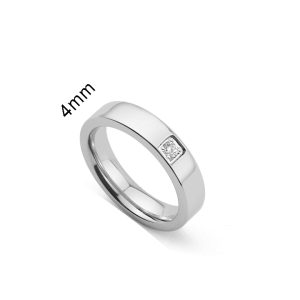 TC324a Nhẫn titan bảng 4mm đính kim