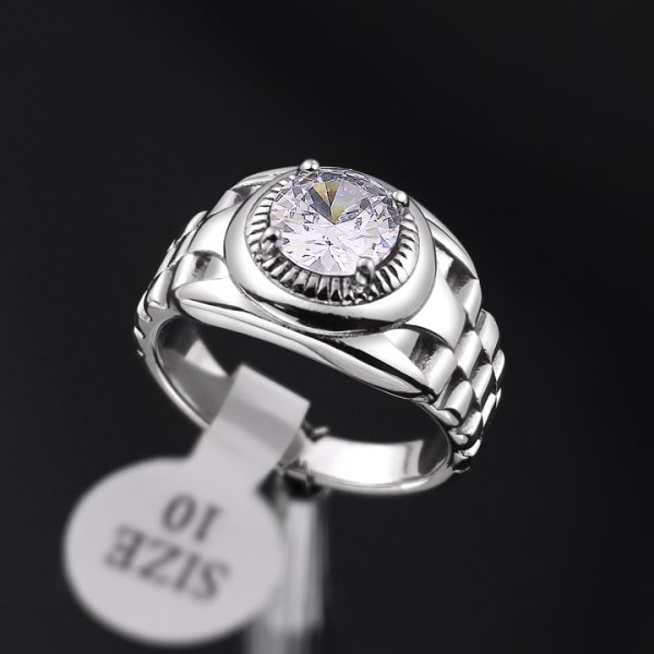 TC325a Nhẫn titan nam phong cach rolex