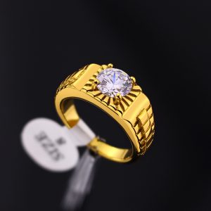 TC327a Nhẫn titan nam mạ màu vàng phong cach rolex