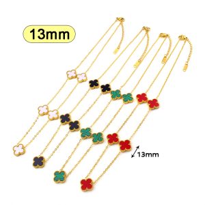 TN844a Dây chuyền nữ titan 5 bông hoa 4 cánh van clee