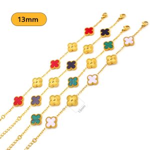 TA316a Lắc tay nữ titan 5 bông hoa van cleef cách điệu size 13mm