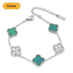 TA317d Lắc tay nữ titan 5 bông hoa van cleef cách điệu size 13mm