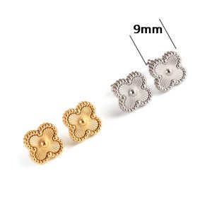 TB310a Bông tai nữ titan hoa 4 cánh van cleef chạm móc máy size 9mm