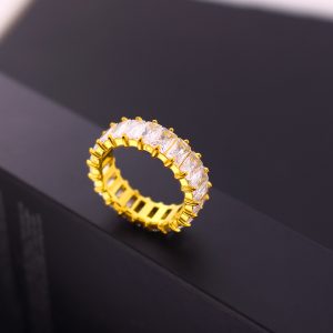 TC337d Nhẫn titan 7mm đính full kim chữ nhật