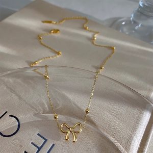 TN882e Dây chuyền titan hình cái nơ