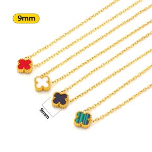 TN883a Dây chuyền nữ titan hoa 4 cánh van cleef size 9mm