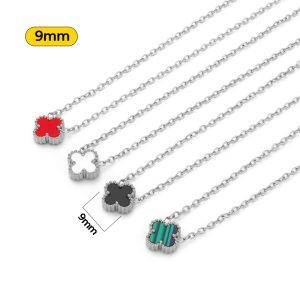 TN884a Dây chuyền nữ titan hoa 4 cánh van cleef size 9mm