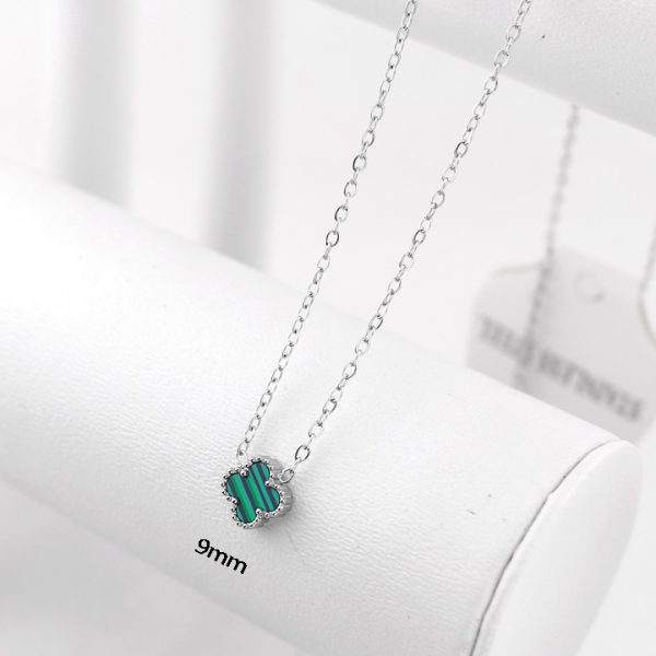 TN884f Dây chuyền nữ titan hoa 4 cánh van cleef size 9mm