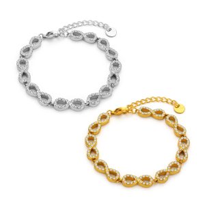 TA321a Lắc tay nữ titan dấu Vô cực Infinity đính full kim