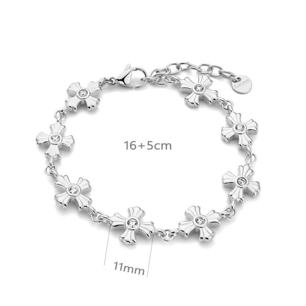 TA329b Lắc tay titan hoa thánh giá đính kim