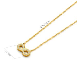 TN892a Dây chuyền nữ titan mặt hình vô cực đính full kim