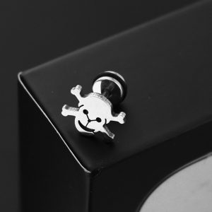 BT050b Bông tai nam inox hình đầu lâu cá tính