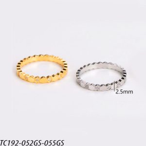 TC192k Nhẫn titan nữ hình tổ ong lục giác cách điệu kim cương