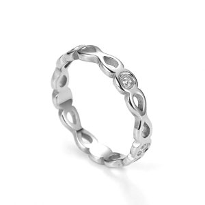 TC213b Nhẫn nữ titan số 8 dấu vô vực infinity