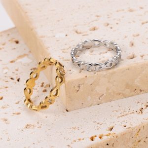 TC213e Nhẫn nữ titan số 8 dấu vô vực infinity