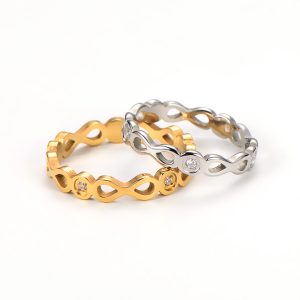 TC213g Nhẫn nữ titan số 8 dấu vô vực infinity