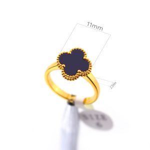 TC342d Nhẫn nữ titan hoa 4 cánh van cleef size 11mm