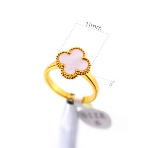 TC342e Nhẫn nữ titan hoa 4 cánh van cleef size 11mm