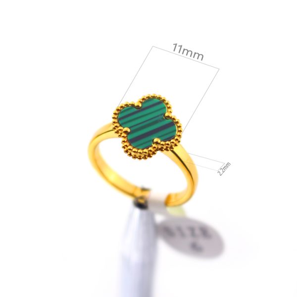 TC342f Nhẫn nữ titan hoa 4 cánh van cleef size 11mm